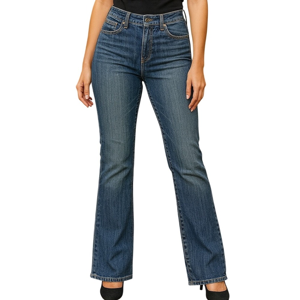 Seven 7 Women's Bootcut Jeans Classic Blue‎ Denim Embellished Pockets Size 32